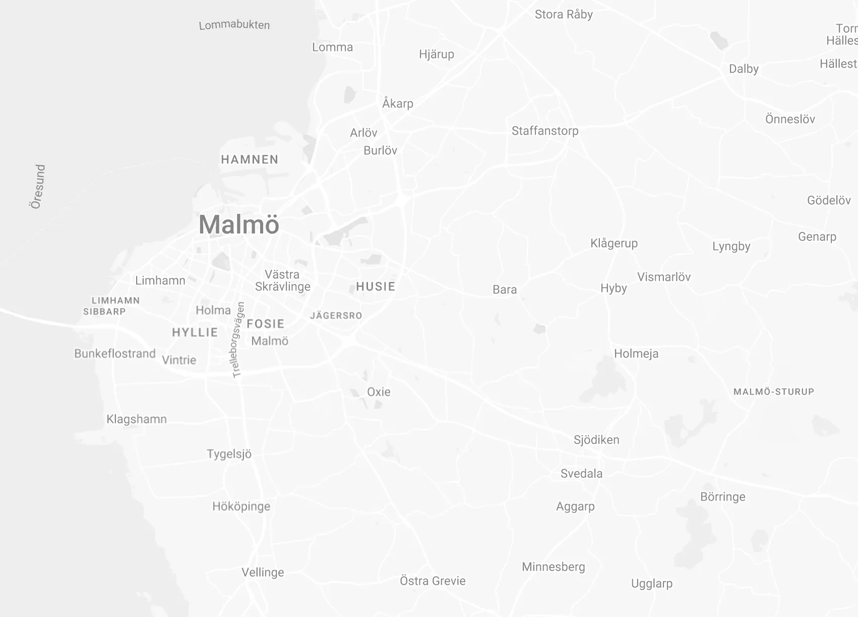 Karta över Malmö