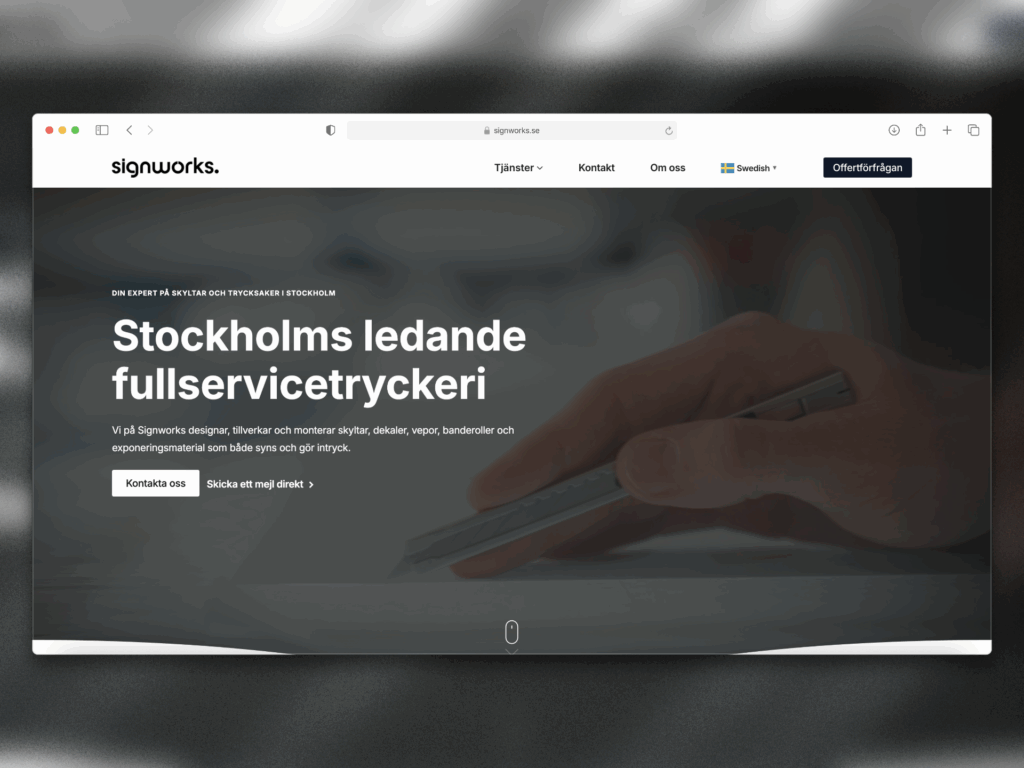 Signworks Case Hemsida