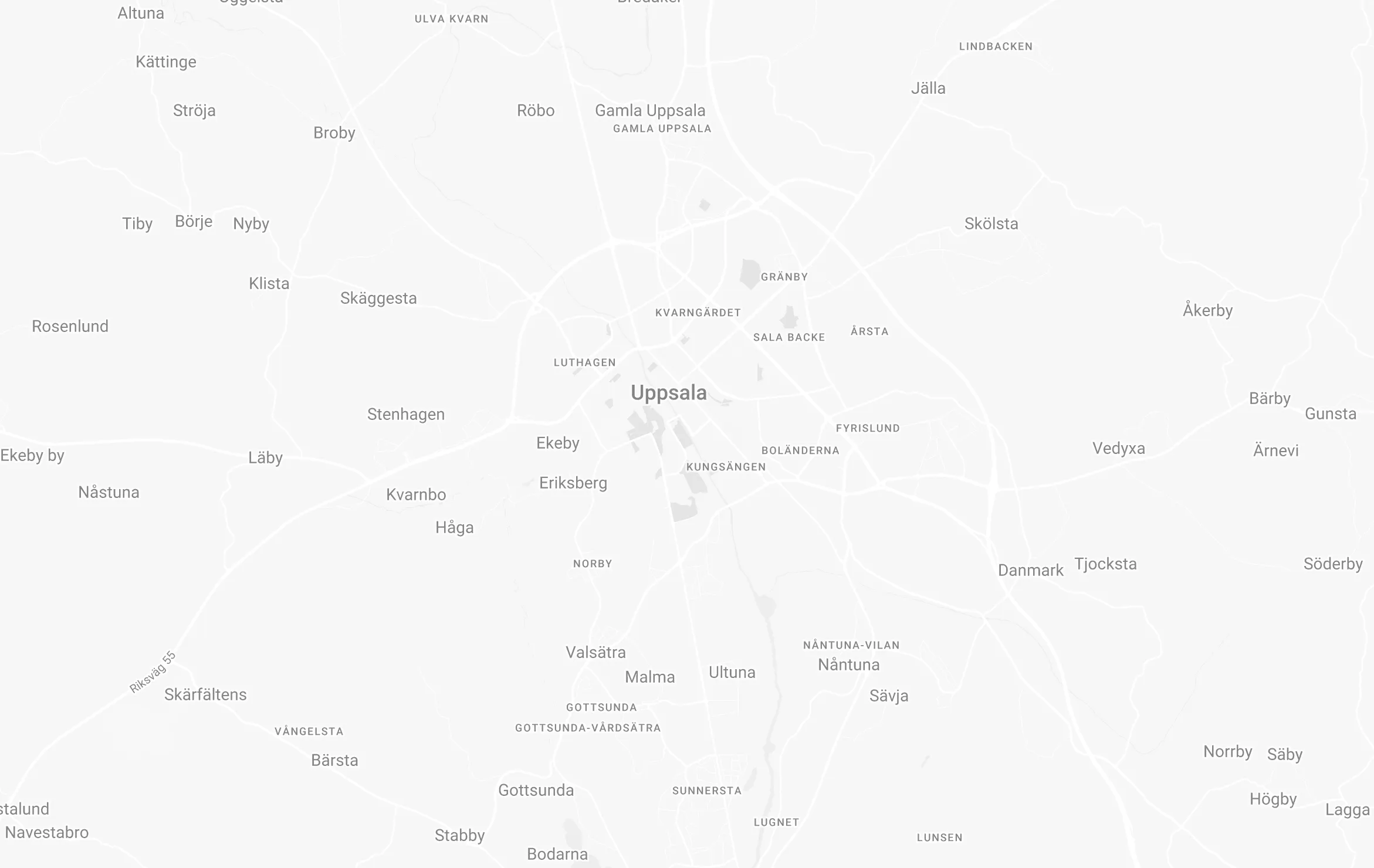 Karta över Uppsala