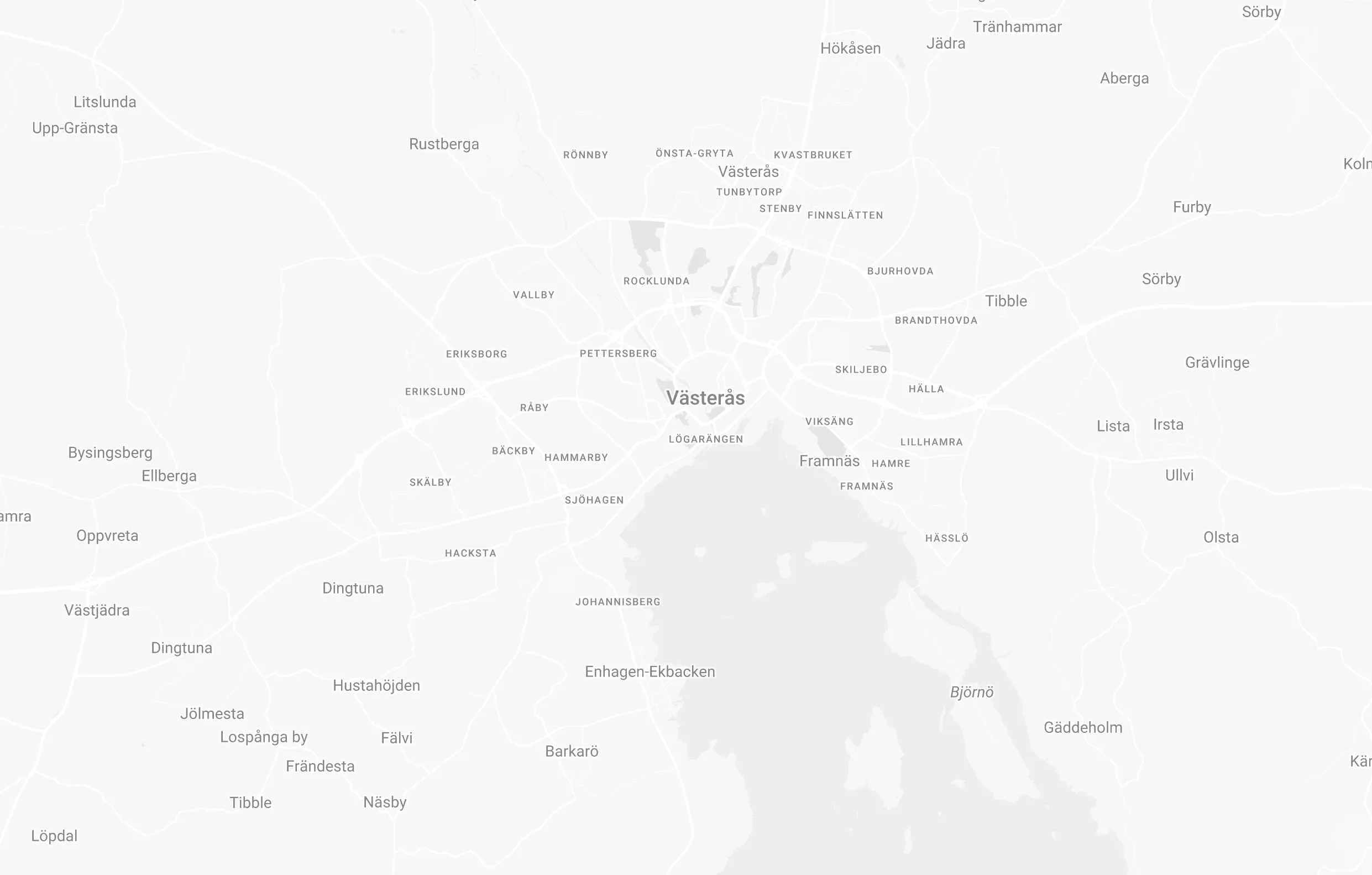 Karta över Västerås